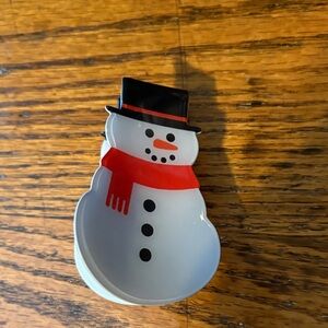 Snowman Hair Clip - Festive Red and Black